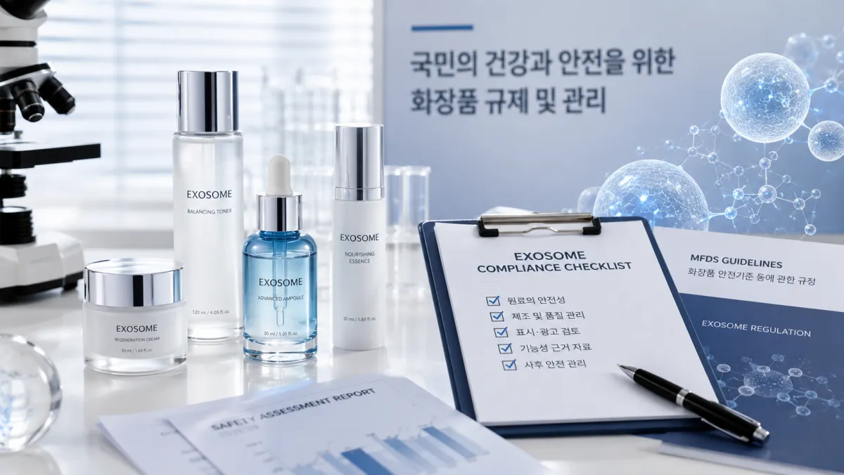 Korean skincare lab products representing MFDS exosome cosmetic regulation