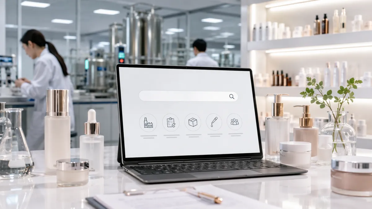 Korean cosmetics products representing the search for a Korean cosmetics manufacturer