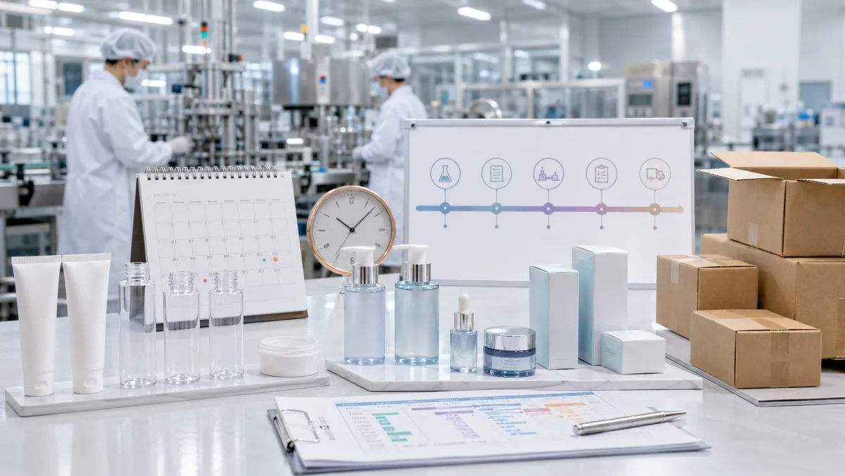 Korean cosmetics production line representing OEM manufacturing lead times