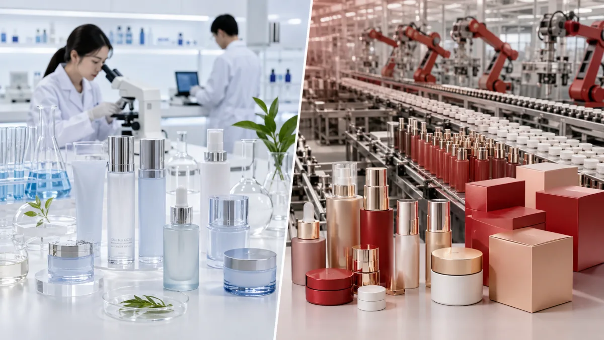 Korean and Chinese cosmetics manufacturing comparison representing OEM sourcing decision